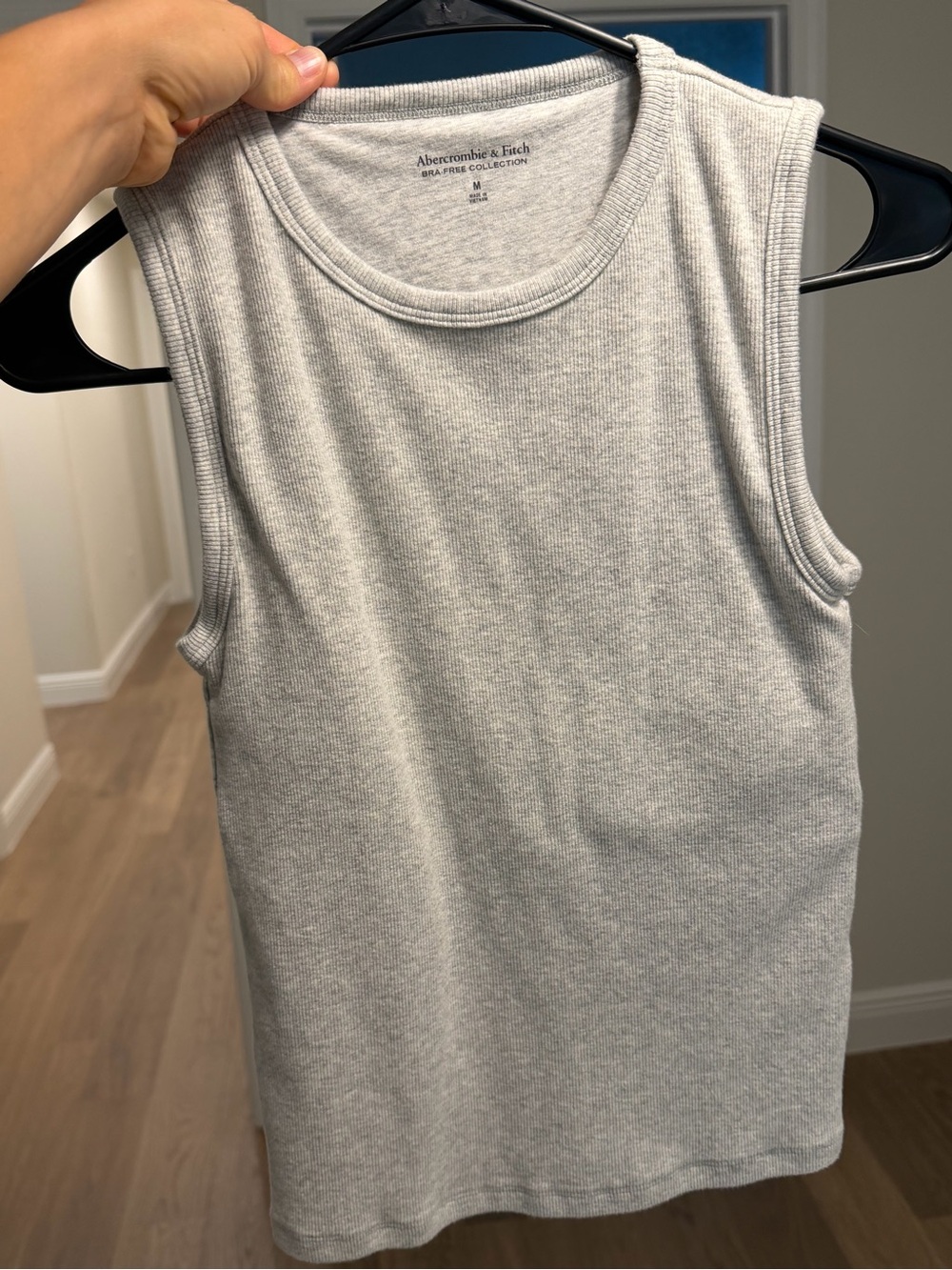 Abercrombie & Fitch Light Gray Ribbed Sleeveless Tank